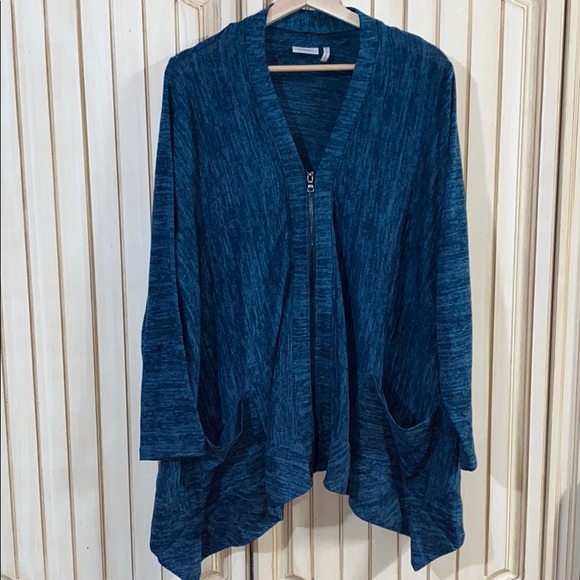 LOGO by Lori Goldstein Sweaters - Logo Lori Goldstein Asymmetrical ZipUp Cardigan XL